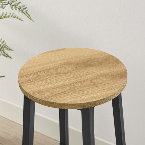 Taboret barowy - dąb / nogi czarne