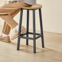 Taboret barowy - dąb / nogi czarne