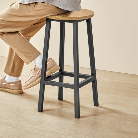 Taboret barowy - dąb / nogi czarne