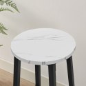 Taboret barowy - marmur / nogi czarne
