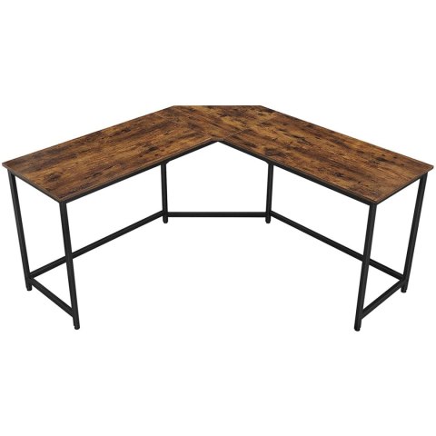 BIURKO NAROŻNE RUSTICANE, LOFT, RUSTYKALNE, KOMPUTEROWE, BRĄZOWE, 149X149CM