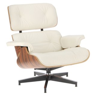 Fotel Vip biały/rosewood/srebrna baza ( Rozmiar: uniwersalny )