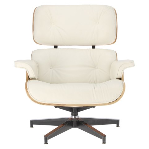 Fotel Vip biały/rosewood/srebrna baza ( Rozmiar: uniwersalny )