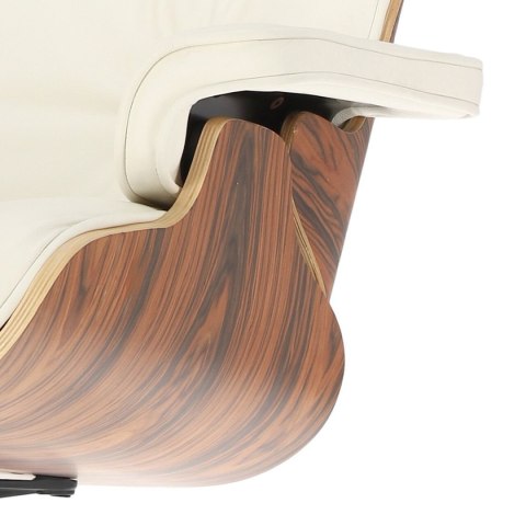 Fotel Vip biały/rosewood/srebrna baza ( Rozmiar: uniwersalny )