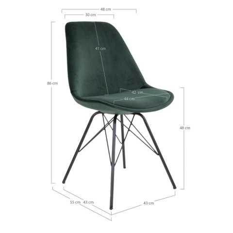 Krzesło Oslo Velvet zielone ciemne ( Rozmiar: uniwersalny )