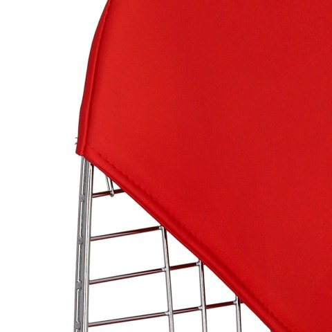Krzesło metalowe Net Double czerwone do jadalni nowoczesne druciane D2.DESIGN chromowane ( Rozmiar: uniwersalny )