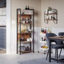 REGAŁ CHARMEL, NA KSIĄŻKI, DO SALONU, LOFT, INDUSTRIALNY, 5 PÓŁEK, 165 CM