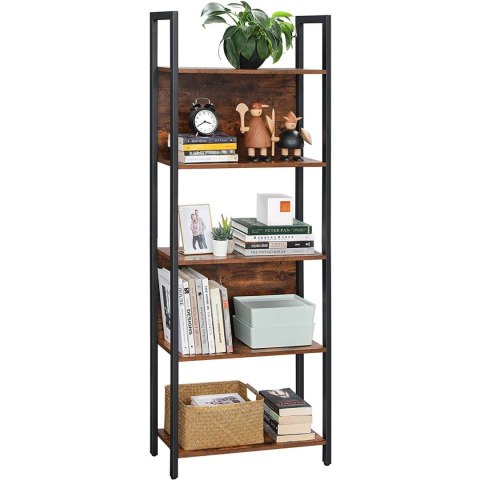 REGAŁ CHARMEL, NA KSIĄŻKI, DO SALONU, LOFT, INDUSTRIALNY, 5 PÓŁEK, 165 CM