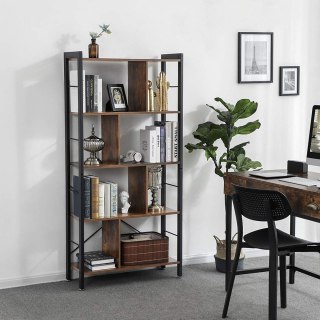 REGAŁ NA KSIĄŻKI VALENCE, LOFT, INDUSTRIALNY, 5 PÓŁEK, DO SALONU, BIUROWY