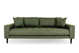 Sofa trzyosobowa Lido Intesi skandynawska zielona tapicerowana z podłokietnikami do salonu ( Rozmiar: uniwersalny )