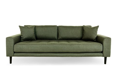 Sofa trzyosobowa Lido Intesi skandynawska zielona tapicerowana z podłokietnikami do salonu ( Rozmiar: uniwersalny )