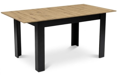STÓŁ ROZKŁADANY MODUS, 120-160X80, DĄB ARTISAN, CZARNE NOGI, SALON, LOFT