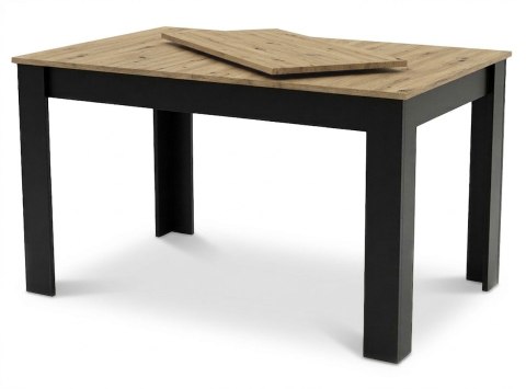 STÓŁ ROZKŁADANY MODUS, 120-160X80, DĄB ARTISAN, CZARNE NOGI, SALON, LOFT