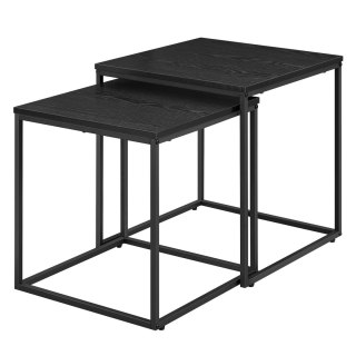 STOLIK KAWOWY NEXUS, ŁAWA, ZESTAW 2 SZT, DĄB CZARNY, LOFT, DO SALONU, 50 CM