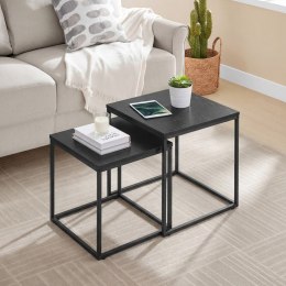 STOLIK KAWOWY NEXUS, ŁAWA, ZESTAW 2 SZT, DĄB CZARNY, LOFT, DO SALONU, 50 CM