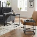 STOLIK KAWOWY NEXUS, ŁAWA, ZESTAW 2 SZT, DĄB CZARNY, LOFT, DO SALONU, 50 CM
