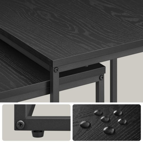 STOLIK KAWOWY NEXUS, ŁAWA, ZESTAW 2 SZT, DĄB CZARNY, LOFT, DO SALONU, 50 CM