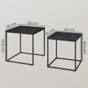 STOLIK KAWOWY NEXUS, ŁAWA, ZESTAW 2 SZT, DĄB CZARNY, LOFT, DO SALONU, 50 CM