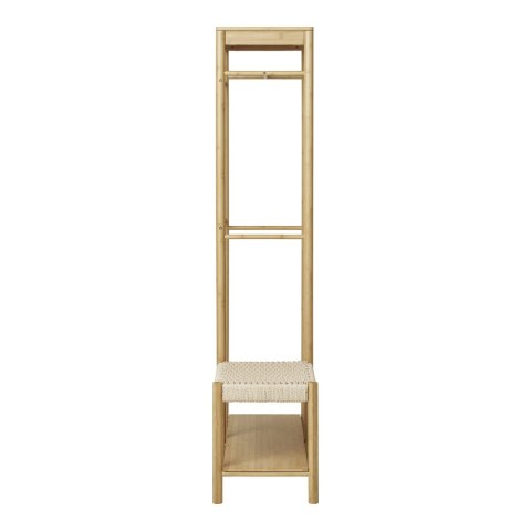 Wieszak stojący do przedpokoju Ember bambusowy z siedziskiem i półką Intesi boho 95 cm ( Rozmiar: uniwersalny )