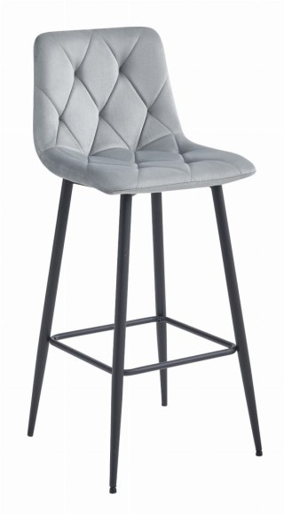 HOKER BAROWY AURA, KRZESŁO KUCHENNE, WELUR, SREBRNO SZARY, LOFT, 76CM
