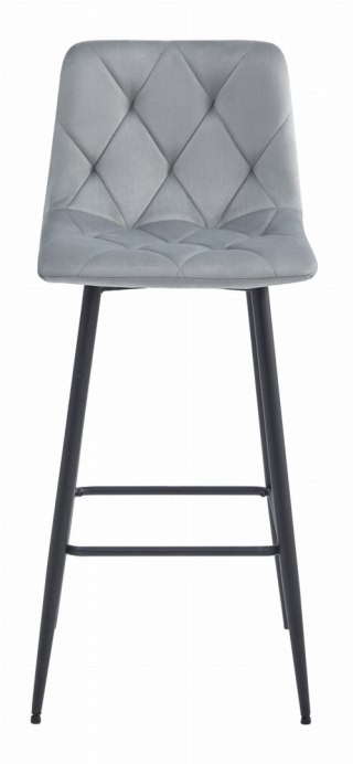 HOKER BAROWY AURA, KRZESŁO KUCHENNE, WELUR, SREBRNO SZARY, LOFT, 76CM
