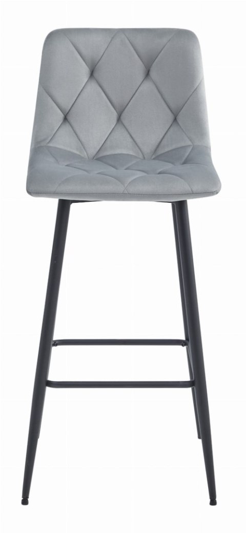 HOKER BAROWY AURA, KRZESŁO KUCHENNE, WELUR, SREBRNO SZARY, LOFT, 76CM