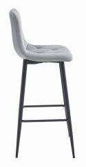 HOKER BAROWY AURA, KRZESŁO KUCHENNE, WELUR, SREBRNO SZARY, LOFT, 76CM