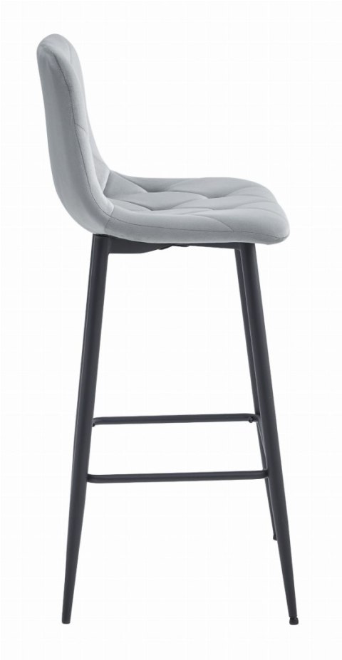 HOKER BAROWY AURA, KRZESŁO KUCHENNE, WELUR, SREBRNO SZARY, LOFT, 76CM