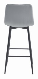HOKER BAROWY AURA, KRZESŁO KUCHENNE, WELUR, SREBRNO SZARY, LOFT, 76CM