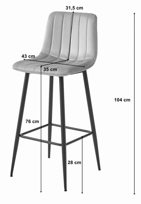 HOKER KRZESŁO BAROWE SERENO, AKSAMIT, BUTELKOWA ZIELEŃ, DO KUCHNI, LOFT