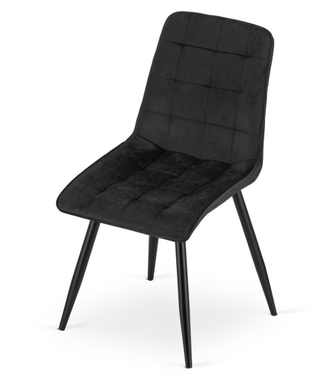 KRZESŁO LUMINA, CZARNE, TAPICEROWANE, WELUROWE, VELVET, DO SALONU, JADALNI