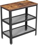 STOLIK KAWOWY, ŁAWA SOLEIL, LOFT, Z PÓŁKĄ, CZARNY, DO SALONU, 60 CM