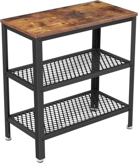STOLIK KAWOWY, ŁAWA SOLEIL, LOFT, Z PÓŁKĄ, CZARNY, DO SALONU, 60 CM