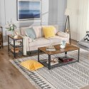 STOLIK KAWOWY, ŁAWA SOLEIL, LOFT, Z PÓŁKĄ, CZARNY, DO SALONU, 60 CM