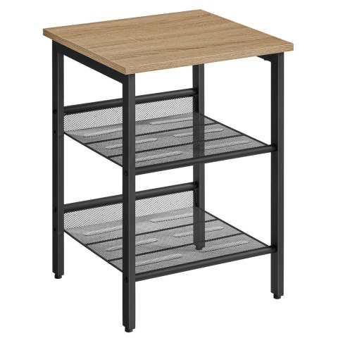 STOLIK KAWOWY FRAME, ŁAWA, LOFT, SONOMA, CZARNY, DO SALONU, Z PÓŁKĄ, 40 CM
