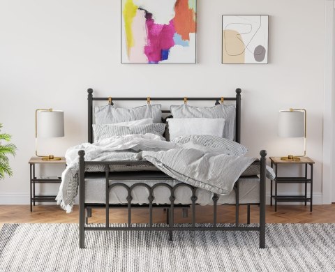 STOLIK KAWOWY FRAME, ŁAWA, LOFT, SONOMA, CZARNY, DO SALONU, Z PÓŁKĄ, 40 CM