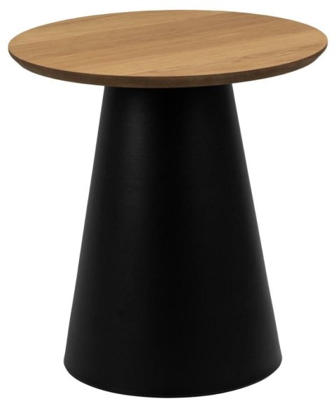 STOLIK KAWOWY GEOMETRIA, ŁAWA, OKRĄGŁY, 45 CM, DĄB, CZARNY, LOFT, DO SALONU