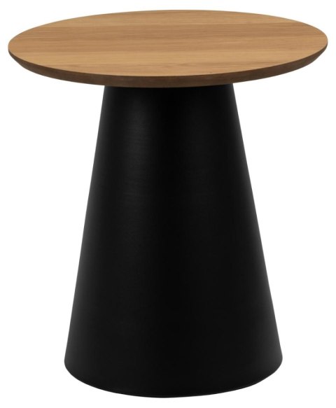 STOLIK KAWOWY GEOMETRIA, ŁAWA, OKRĄGŁY, 45 CM, DĄB, CZARNY, LOFT, DO SALONU