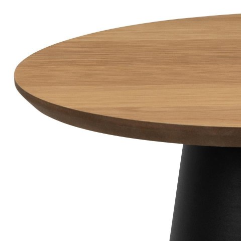 STOLIK KAWOWY GEOMETRIA, ŁAWA, OKRĄGŁY, 45 CM, DĄB, CZARNY, LOFT, DO SALONU