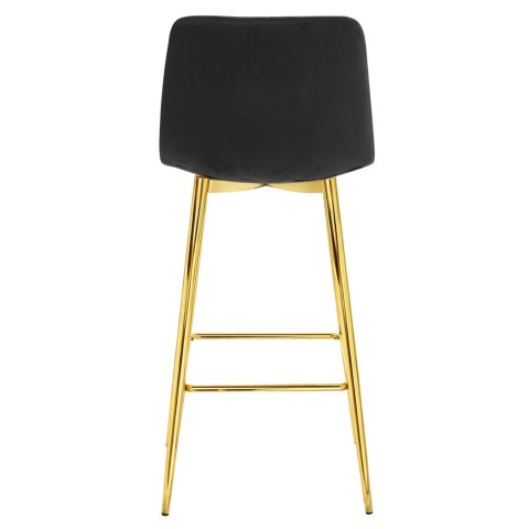 HOKER SERENO, CZARNY WELUR, ZŁOTE NOGI, KRZESŁO BAROWE, DO WYSPY, GLAMOUR