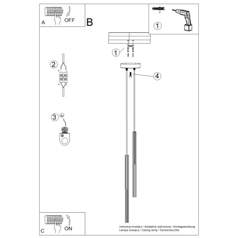 Lampa wisząca ARCHE 2P czarna