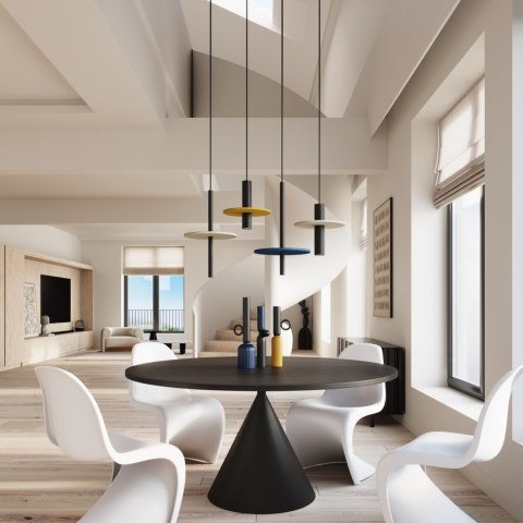 Lampa wisząca FELTRO 1 czarna/żółta