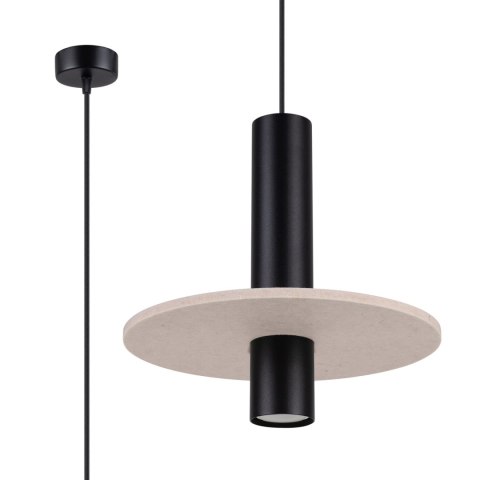 Lampa wisząca PELTA 1 czarna/beżowa