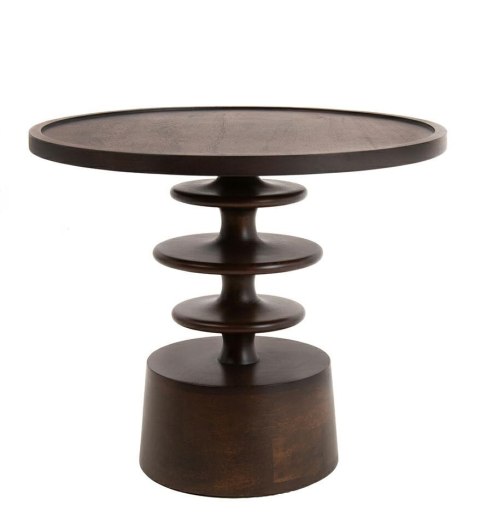 STOLIK KAWOWY LAWA OKRĄGŁY ANELLO, DO SALONU, LOFT, BRĄZOWY, 60 CM
