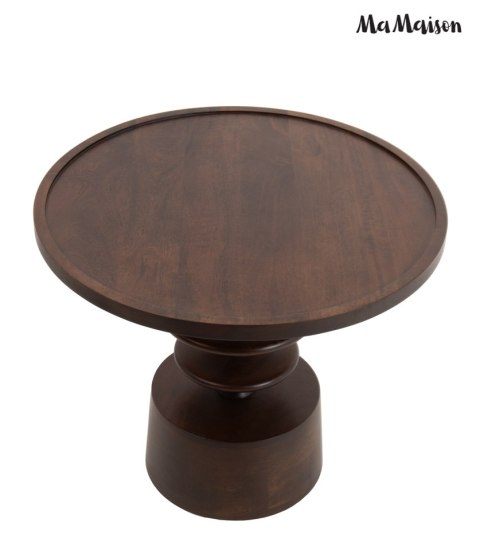 STOLIK KAWOWY LAWA OKRĄGŁY ANELLO, DO SALONU, LOFT, BRĄZOWY, 60 CM