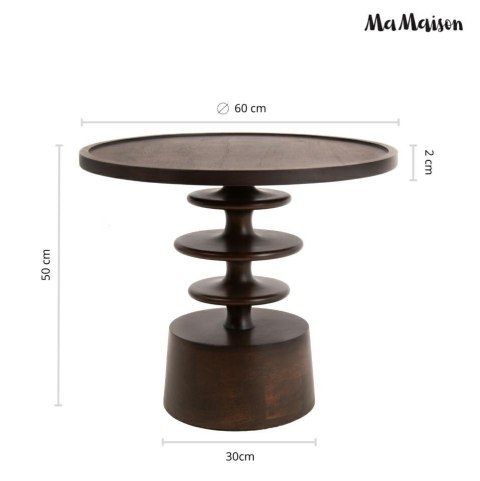 STOLIK KAWOWY LAWA OKRĄGŁY ANELLO, DO SALONU, LOFT, BRĄZOWY, 60 CM