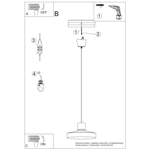 Lampa wisząca BILO błękitna