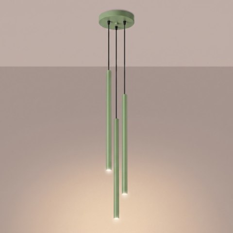 Lampa wisząca PASTELO 3P szałwiowa