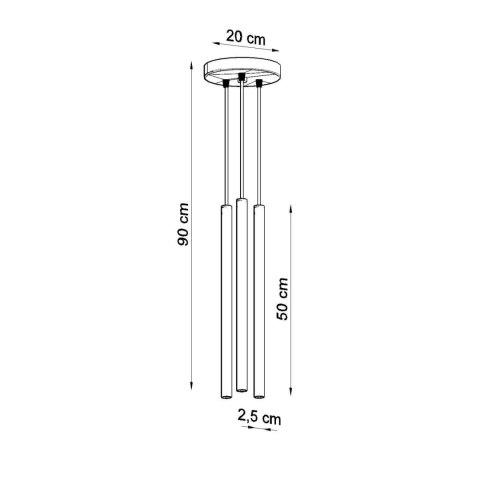 Lampa wisząca PASTELO 3P ultramaryna