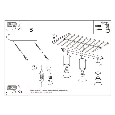 Plafon RING 3L burgund